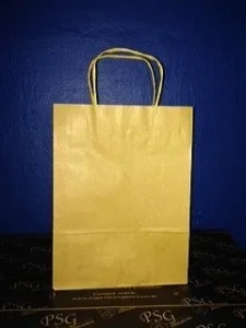 Sacola Kraft Amarela 24cm x 10cm x 33cm