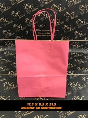 Sacola Kraft Goiaba 17,5cm x 8,5cm x 21,5cm