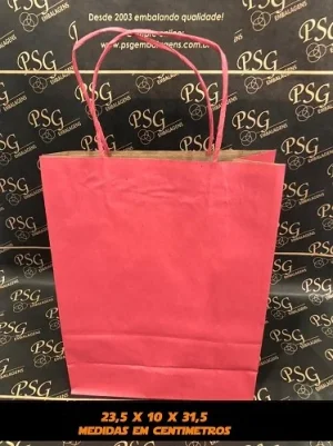 Sacola Kraft Goiaba 23,5cm x 10cm x 31,5cm