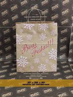 Sacola KN Boas Festas 27x20x33cm
