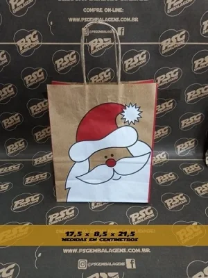 Sacola KN Papai Noel 17,5x8,5x21,5cm
