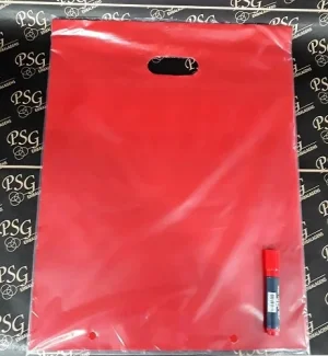 Sacola Plástica Alça Vazada G 40x50 - Vermelha