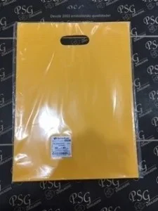 Sacola Plástica Alça Vazada P 20x30 - Amarela