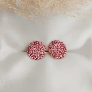 BRINCO BOLINHA CRAVEJADA - <strong>Light Rose</strong>
