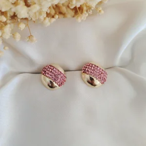 Brinco Elegance 4 Filetes Strass - <strong>Light Rose</strong>