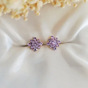 Brinco Elegance Strass - <strong>Violet</strong>