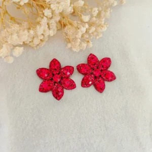Brinco Flor com Cristais - <strong>Light Siam</strong>