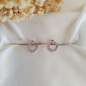 Brinco Guirlanda Delicado Strass - <strong>Violet</strong>