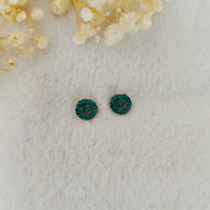 Brinco Mini Espiral Strass - <strong>Emerald</strong>