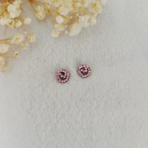 Brinco Mini Espiral Strass - <strong>Light Rose</strong>
