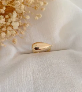 Anel Gota Única Solara - <strong>Dourado</strong>