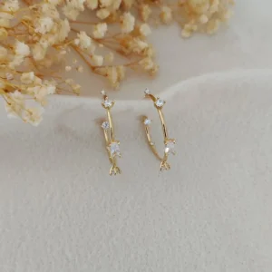 Argola Ponto de Luz Cravejado - <strong>Dourado</strong>