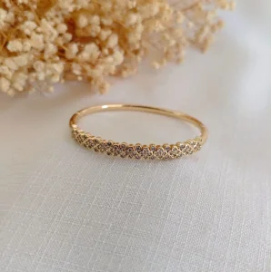 Bracelete Trevinhos Cravej.Zircônias - <strong>Dourado</strong>