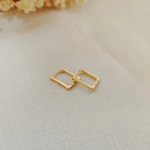 Brinco Argolinha Quadrada - <strong>Dourado</strong>