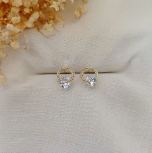 Brinco Círculo Zircônia Brilhante Grande - <strong>Dourado</strong>