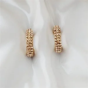 BRINCO DE ARGOLA COM STRASS M - <strong>Light Peach</strong>