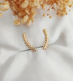 Brinco Ear Cuff Folhas Delicadas - <strong>Dourado</strong>