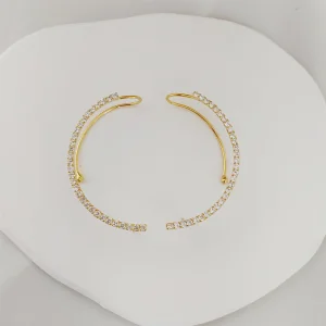 Brinco Ear Cuff Strass Glamour - <strong>Dourado</strong>