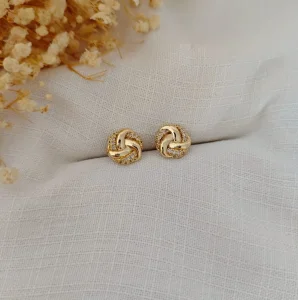 Brinco Entrelace Solara Zircônias - <strong>Dourado</strong>