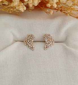 Brinco Glam Cravejado Zircônias e Pedras - <strong>Dourado</strong>