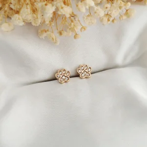 Brinco Patinha com Zircônias - <strong>Dourado</strong>