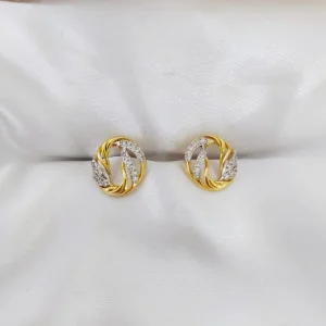 Brinco Redondo Delicado Zircônias - <strong>Dourado</strong>