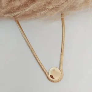 Colar Malha Snake Detalhe Esfera 45cm - <strong>Dourado</strong>