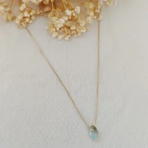Colar Pingente Pedra Facetada 10m - <strong>Dourado</strong>
