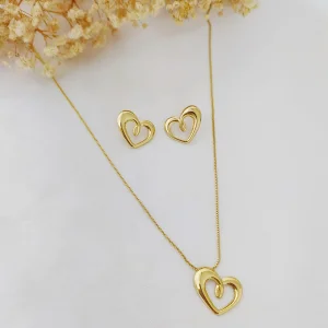 Conjunto Coração Ladies 45+5cm - <strong>Dourado</strong>