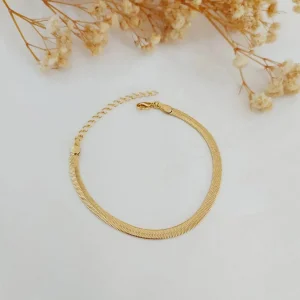 Pulseira Fita 4mm 15cm+5 ext. - <strong>Dourado</strong>