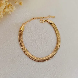 Pulseira Malha Snake 6mm - <strong>Dourado</strong>