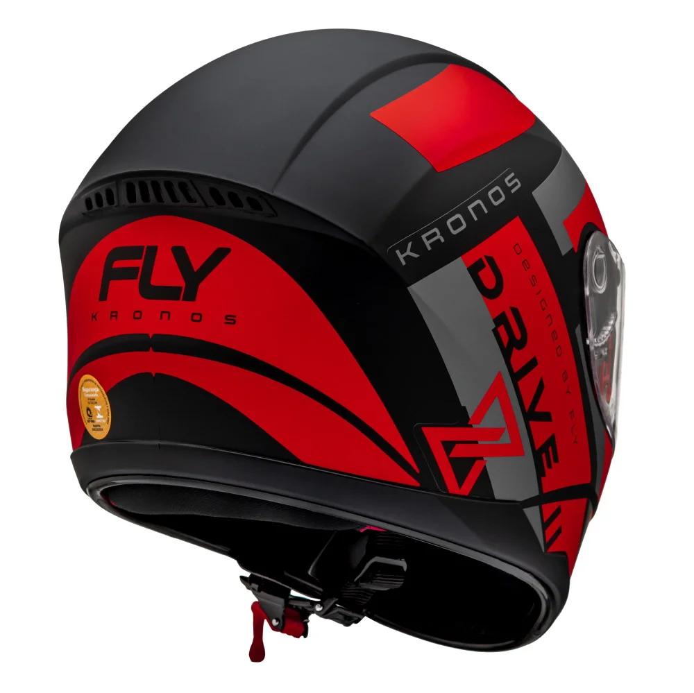 Capacete Fly Drive HG Kronos Preto Fosco/Vermelho - Grands Motos