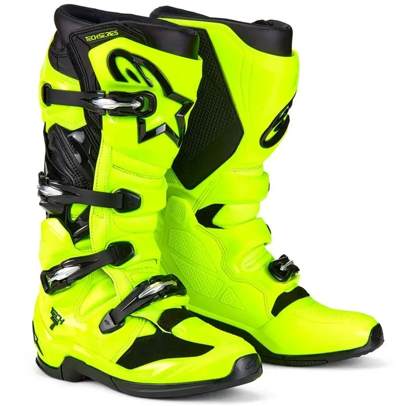 Bota Alpinestars Tech 7 2025 Amarelo Fluor/Preto - Spinelli Motos