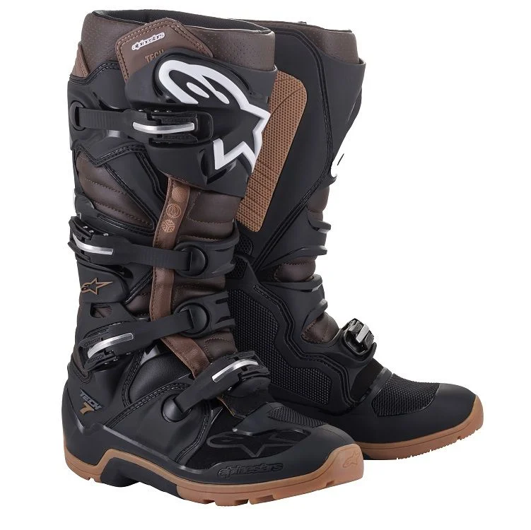 Bota Alpinestars Tech 7 Enduro Preto/Marrom Escuro - Spinelli