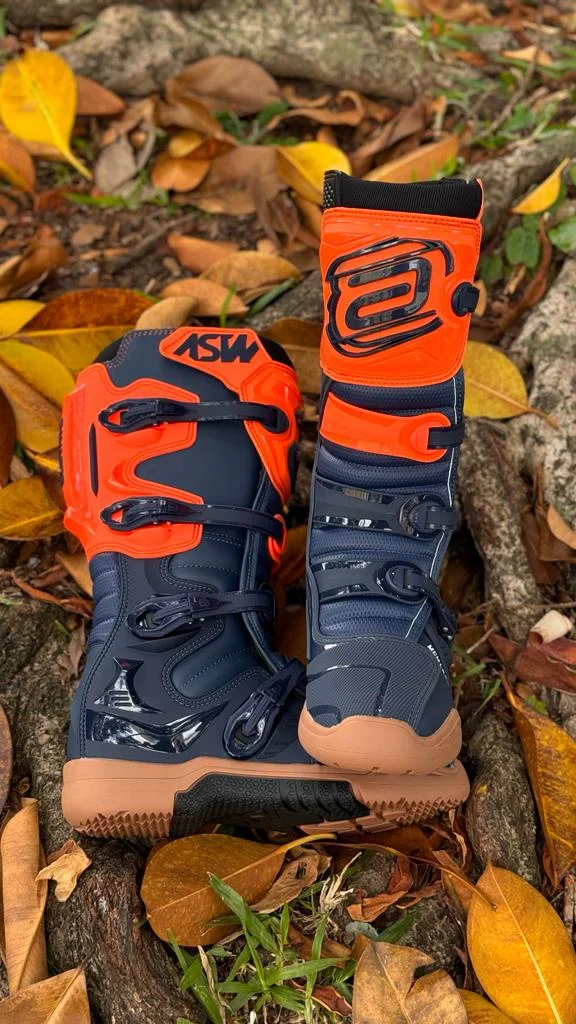 Bota ASW Elevate Enduro Marinho/Laranja - Spinelli Motos Boutique