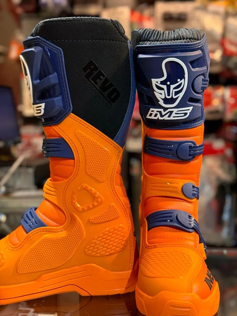 Bota IMS TOP Revolution Azul Marinho Laranja Spinelli Motos Boutique