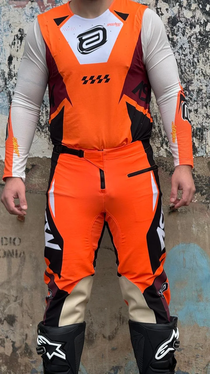 Camisa ASW Concept Chevron Laranja Flúor/Branco/Vinho - Spinelli