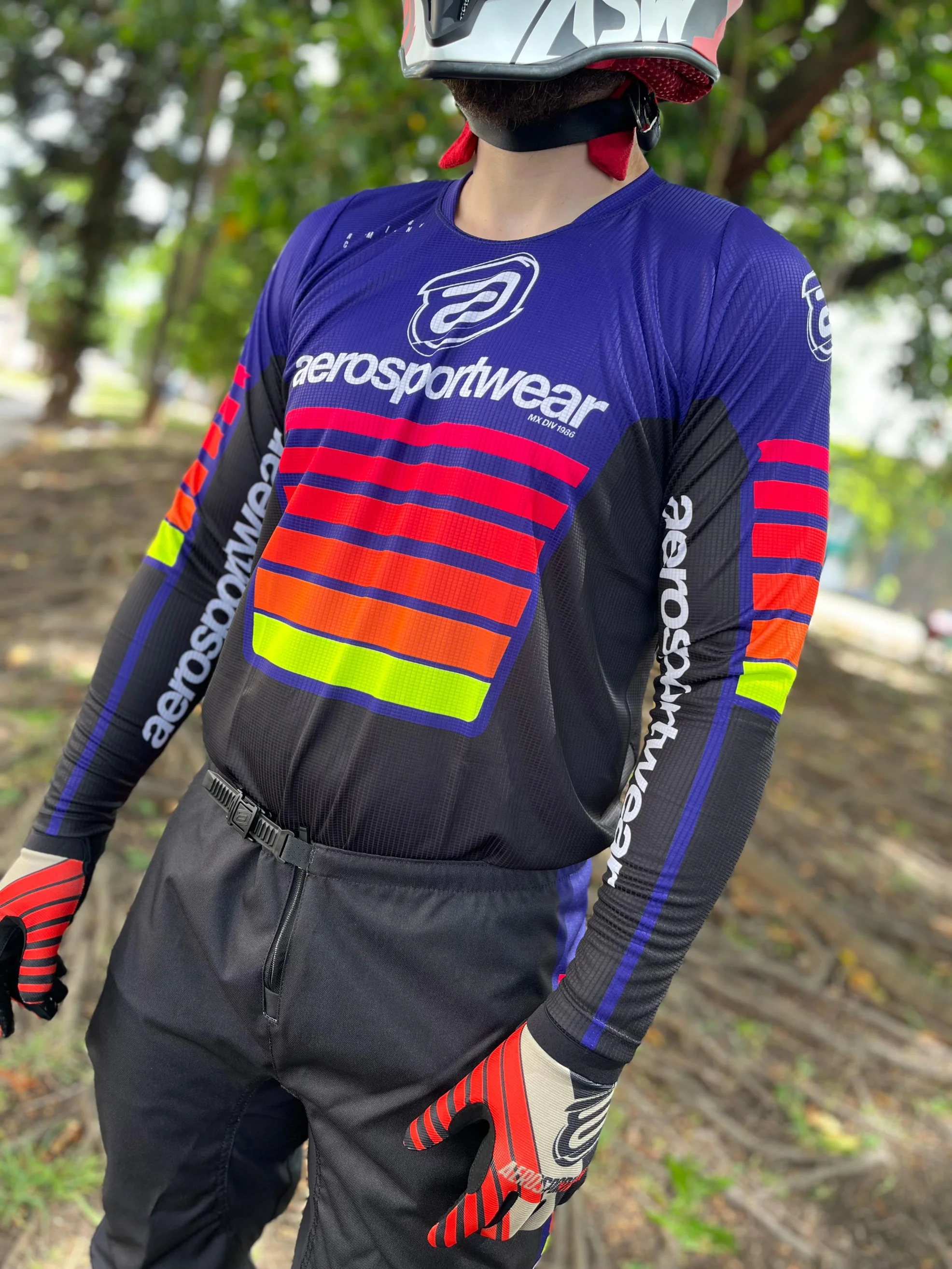 Camisa ASW Image Relay Feminino 2025 Preto/Roxo/Amarelo Flúor