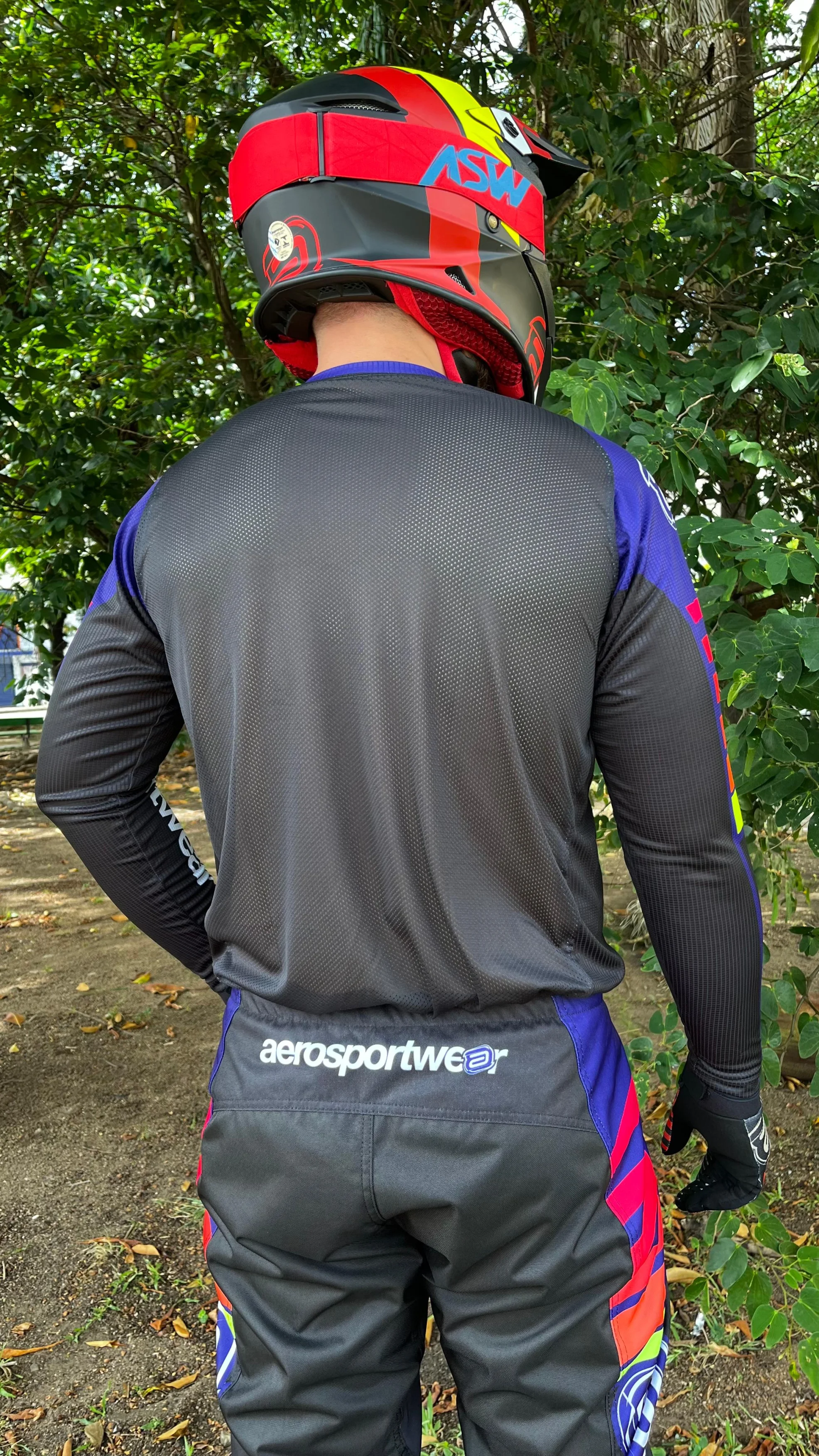 Camisa ASW Image Relay Feminino 2025 Preto/Roxo/Amarelo Flúor