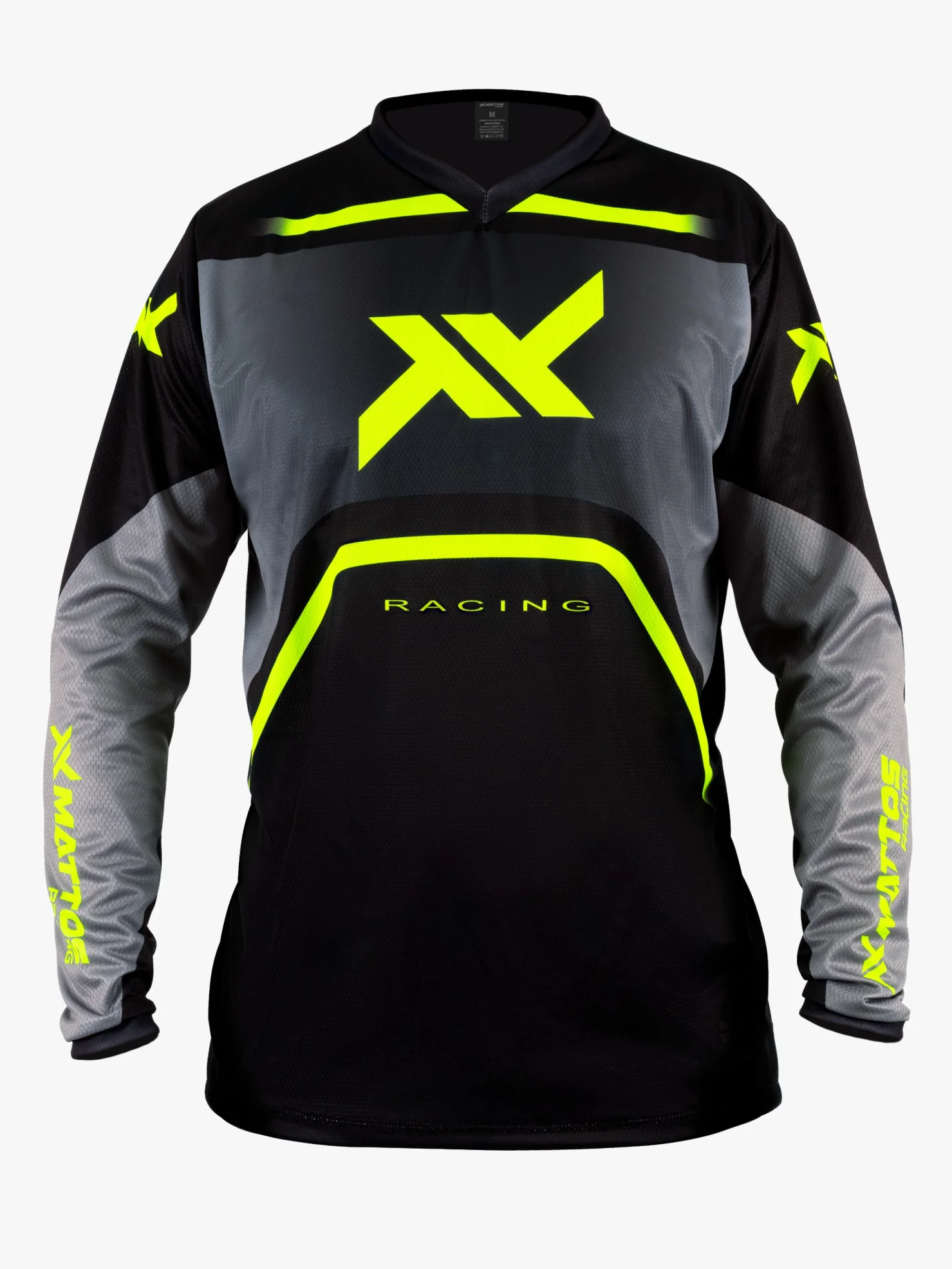 Camisa Mattos Racing Spirit Cinza/Flúor - Spinelli Motos Boutique