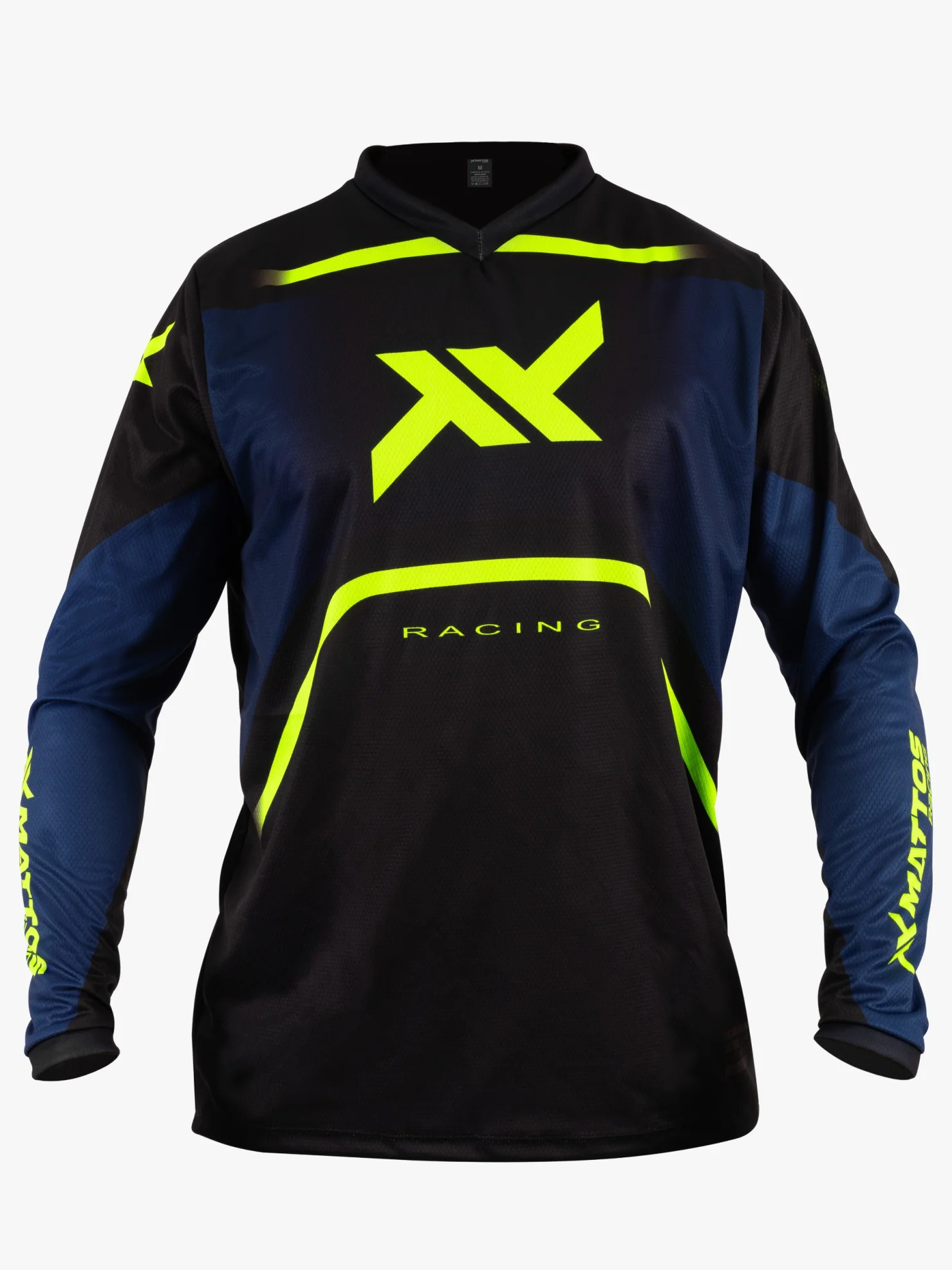 Camisa Mattos Racing Spirit Marinho/Flúor - Spinelli Motos Boutique