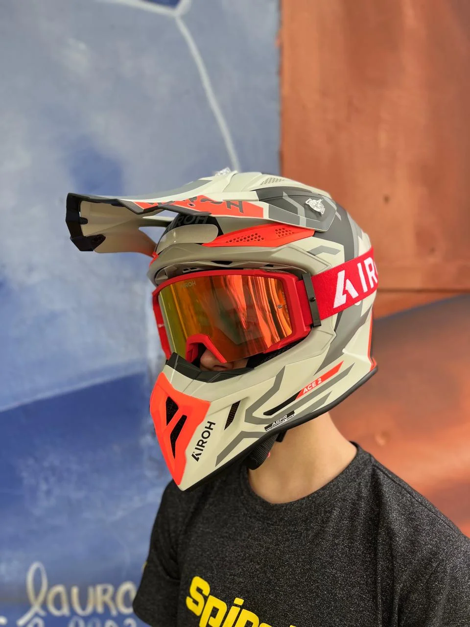 Capacete Airoh Aviator Ace 2 Ground Laranja Fosco - Spinelli Motos