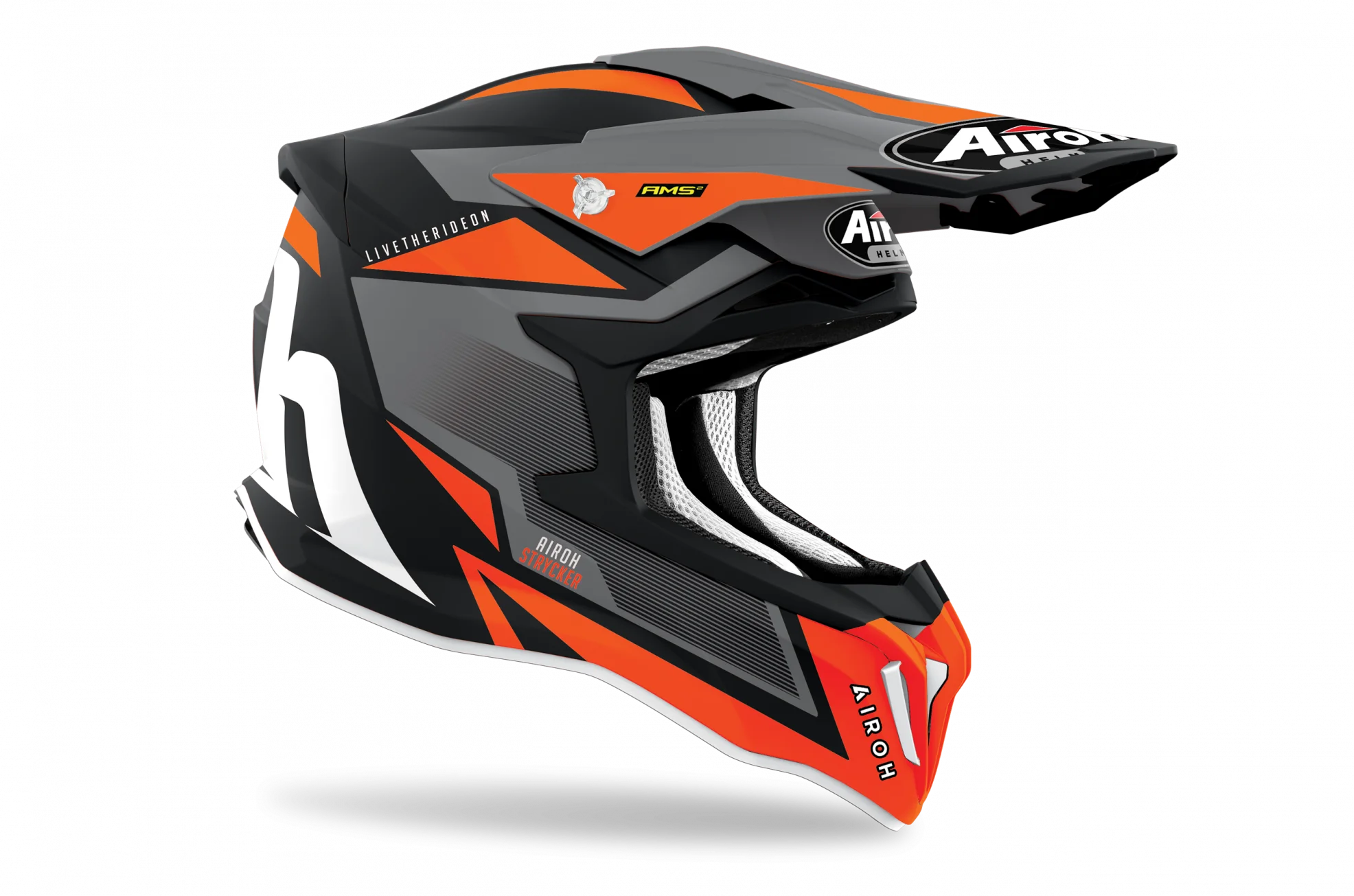 KTM STRYCKER HELMET オフロードヘルメットAirohサイズ M Capacete Airoh Strycker Axe Laranja/Cinza Fosco - Spinelli Motos