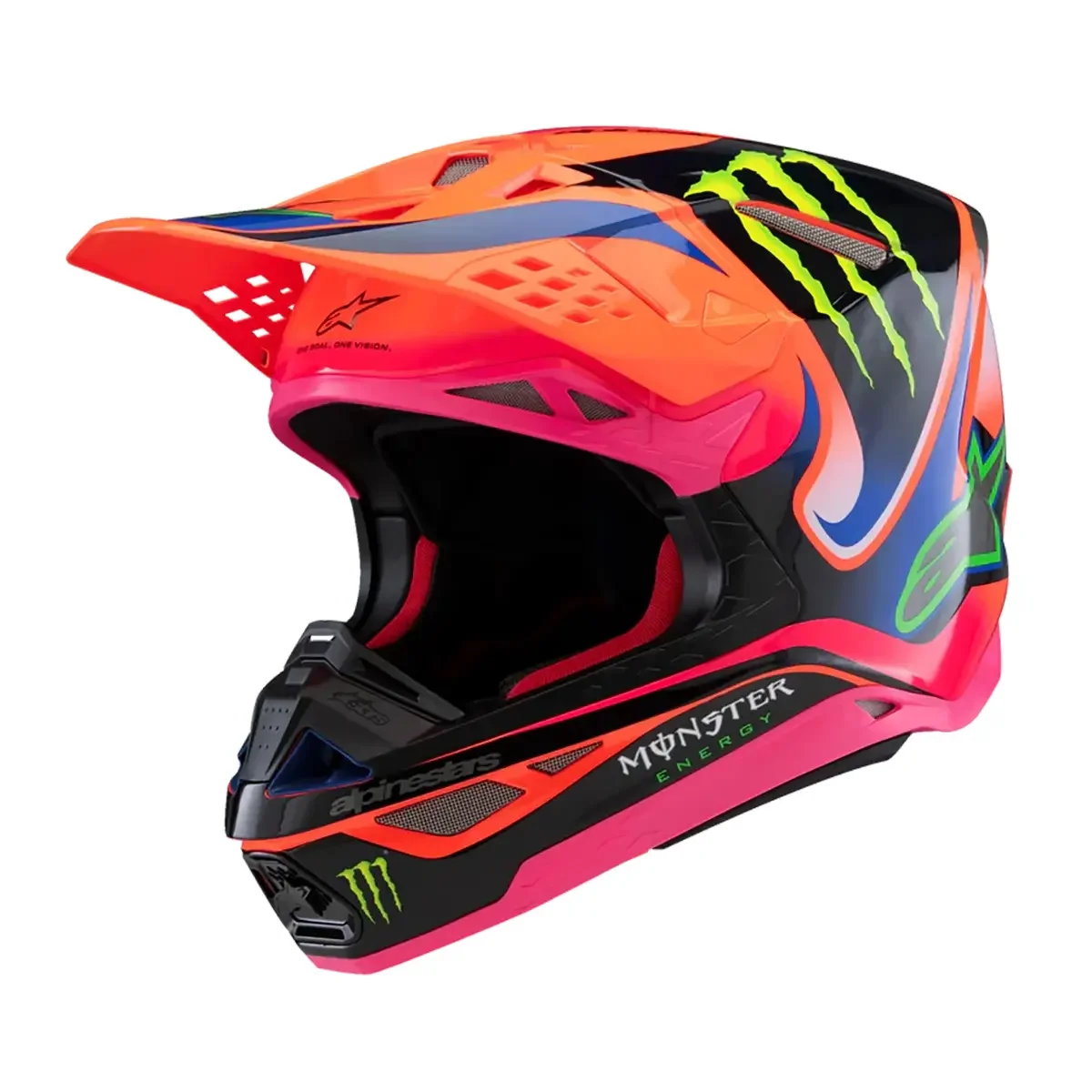 Capacete Alpinestars SM10 Deegan Monster Laranja Fluor/Roxo/Rosa