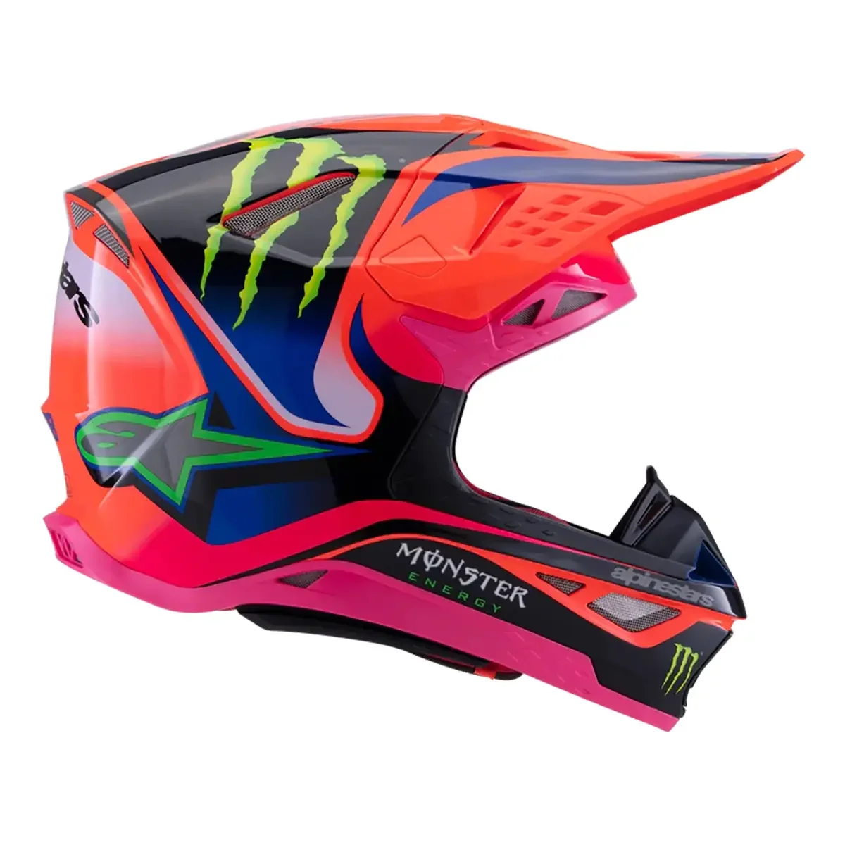 Capacete Alpinestars SM10 Deegan Monster Laranja Fluor/Roxo/Rosa
