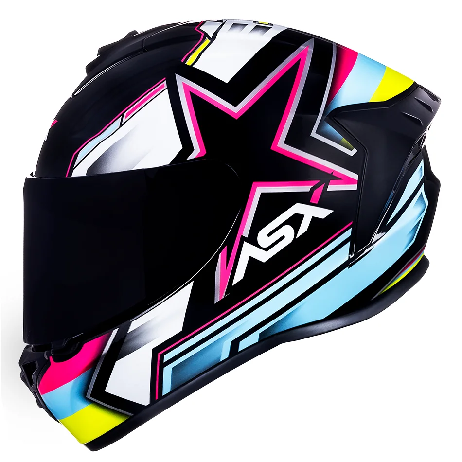 Capacete ASX Draken Pilot Preto/Multicor Brilho - Spinelli Motos