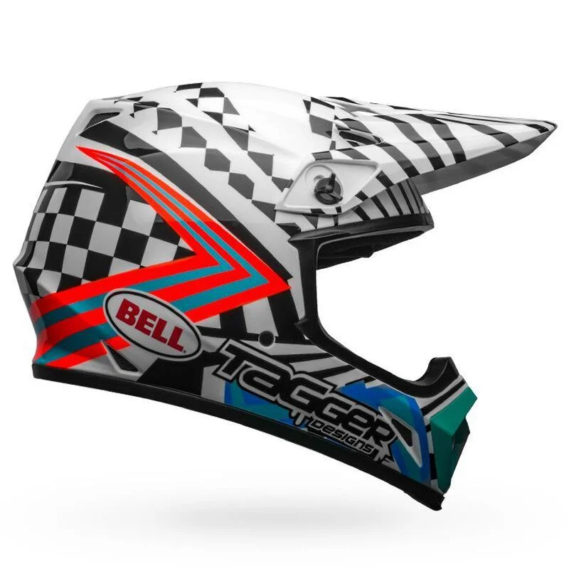 Capacete Bell MX-9 Mips Tagger Gloss Preto/Branco - Spinelli Motos