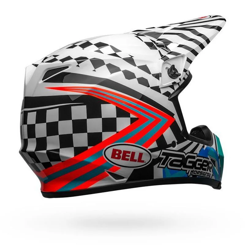 Capacete Bell MX-9 Mips Tagger Gloss Preto/Branco - Spinelli Motos