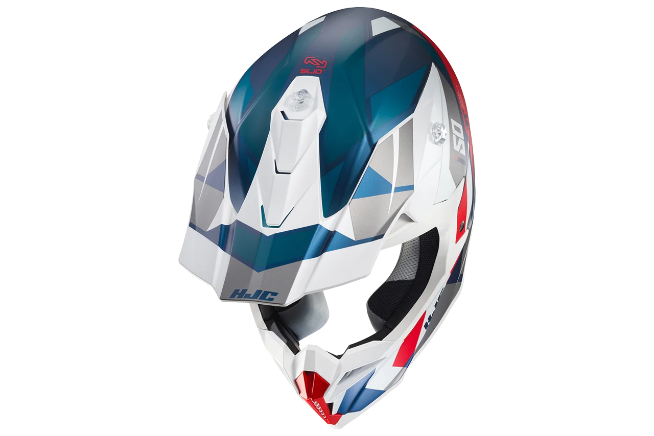 Capacete HJC Off I50 Vanish Branco/Azul/Vermelho - Spinelli Motos