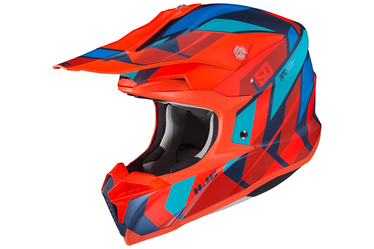 Capacete HJC Off I50 Vanish Laranja/Azul - Spinelli Motos Boutique